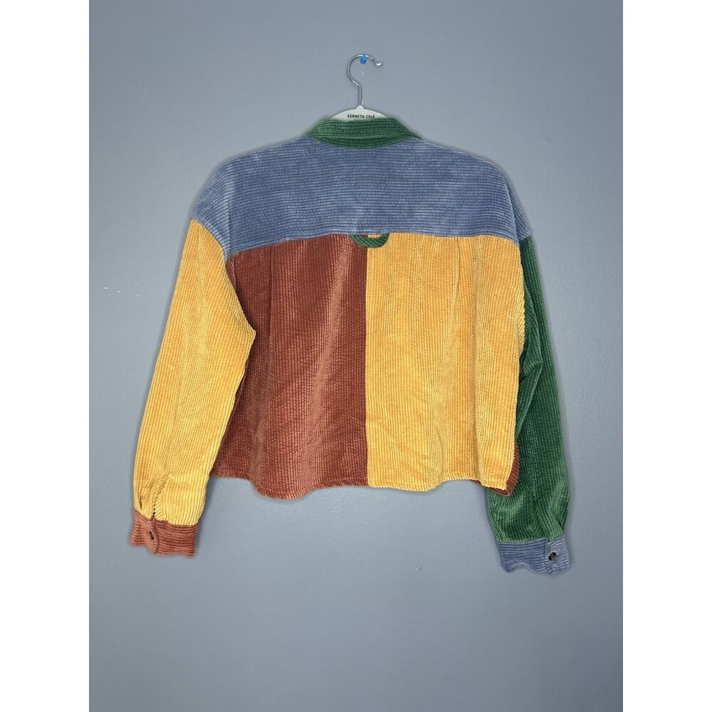 BDG UO Charley Corduroy Colorblock Cropped Top Size XS Boxy Button Oversized - Picture 11 of 14